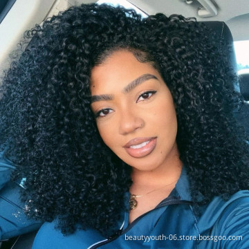kinky curly lace front wig Virgin Human Hair Lace Front Wig glueless hair